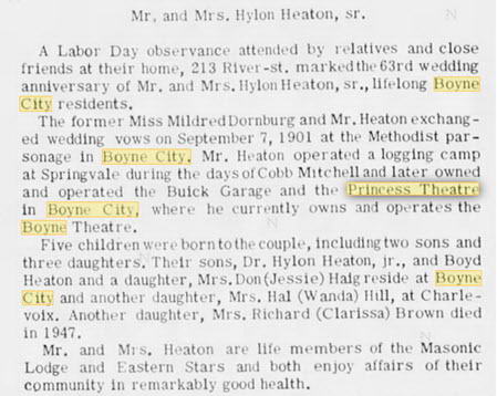 Boyne Cinema - Sept 11 1964 Proving The Princess And The Boyne Were The Same (newer photo)